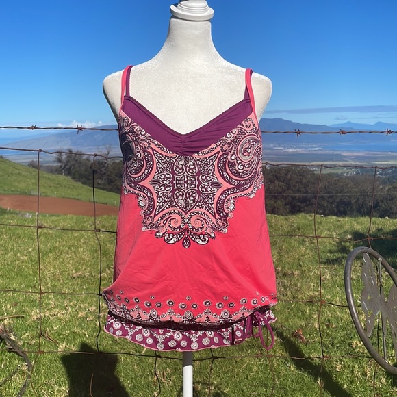 Athleta Other - Athleta Nosara Asana Pink Blousy Tankini Swim Top modest
